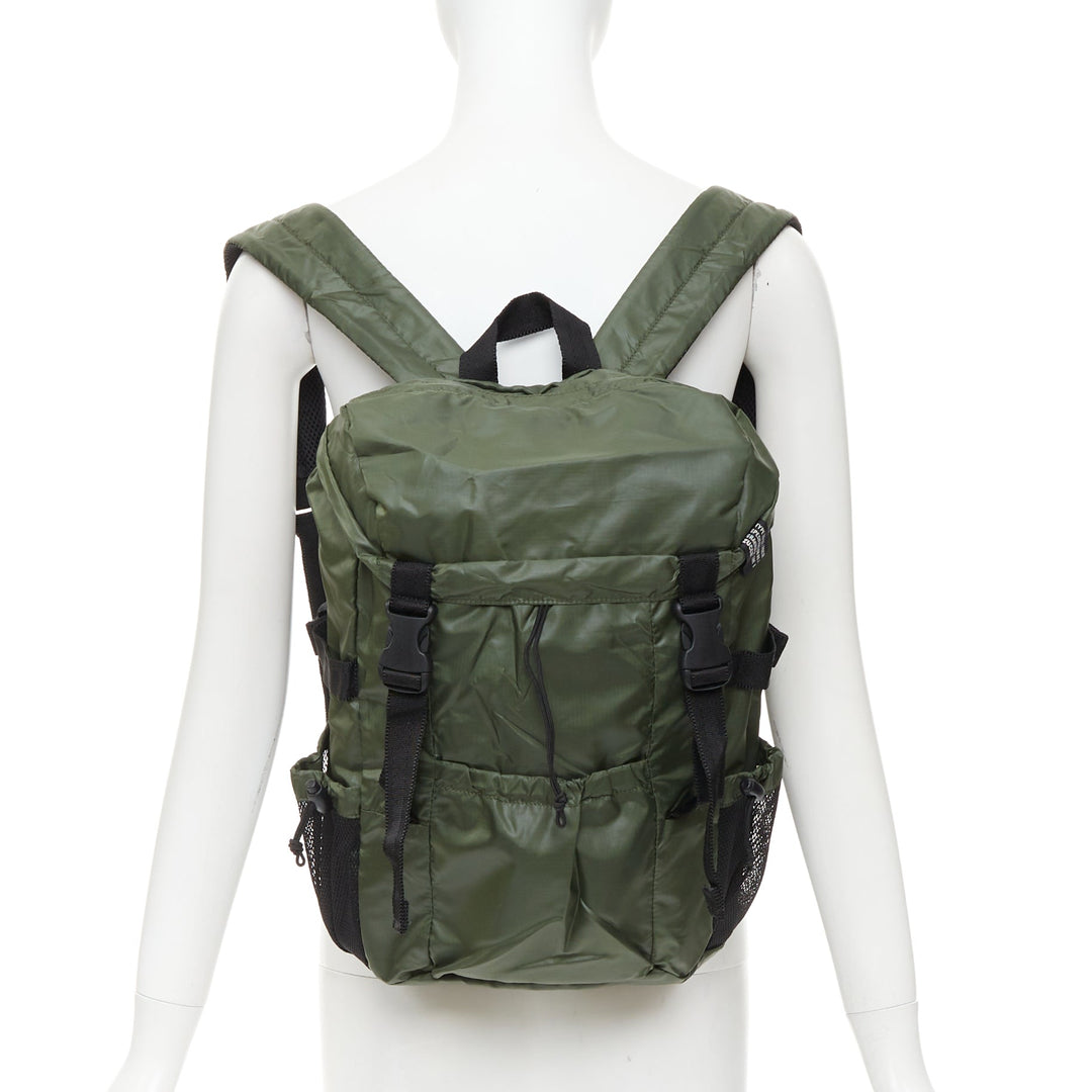 ZUCCA green nylon black plastic buckles strapped cargo flap backpack