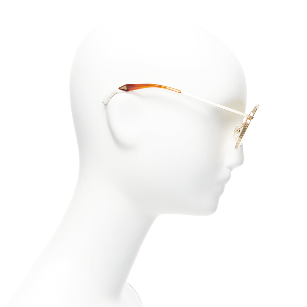 VICTORIA ECKHAM Cati VBS137 gold round frame yellow lens sunglasses