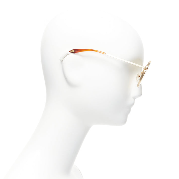 VICTORIA ECKHAM Cati VBS137 gold round frame yellow lens sunglasses