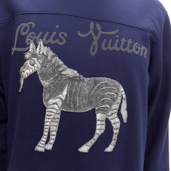 LOUIS VUITTON Chapman Brothers navy cotton LV logo horse embroidery sweater M
