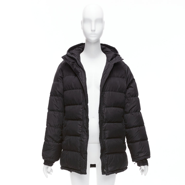 PRADA Sports black nylon down filled hooded puffer jacket IT40 S