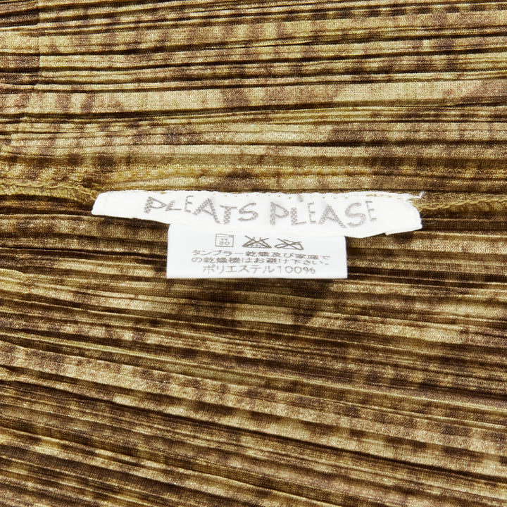 ISSEY MIYAKE PLEATS PLEASE brown tromp loeil cable knit zip up jacket JP4 XL
