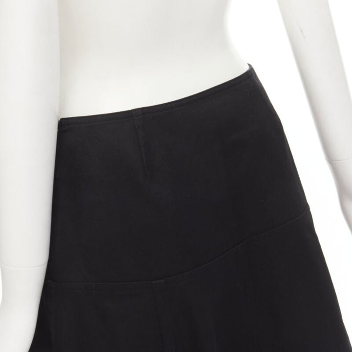 YOHJI YAMAMOTO black heavy cotton flared midi skirt JP2 M