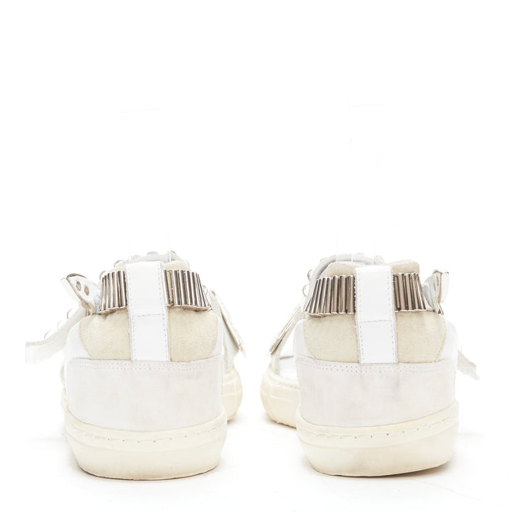 TOGA ARCHIVES 2022 white leather silver metal plate buckle sandals EU39