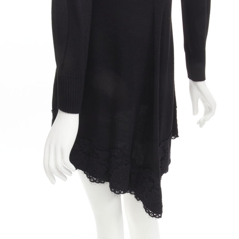 PHILOSOPHY DI LORENZO SERAFINI black lace trim sweater dress IT38 XS