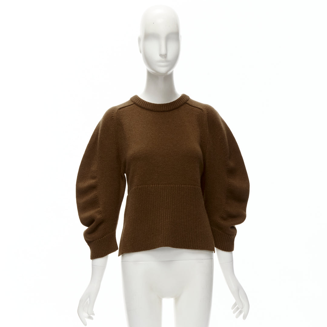 CHLOE 100% cashmere brow round puff sleeve cropped sweater S