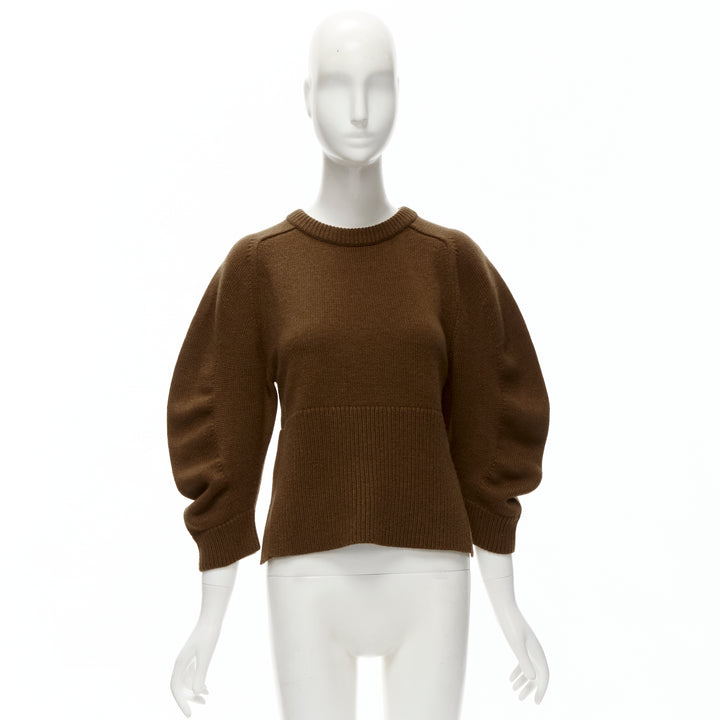 CHLOE 100% cashmere brow round puff sleeve cropped sweater S