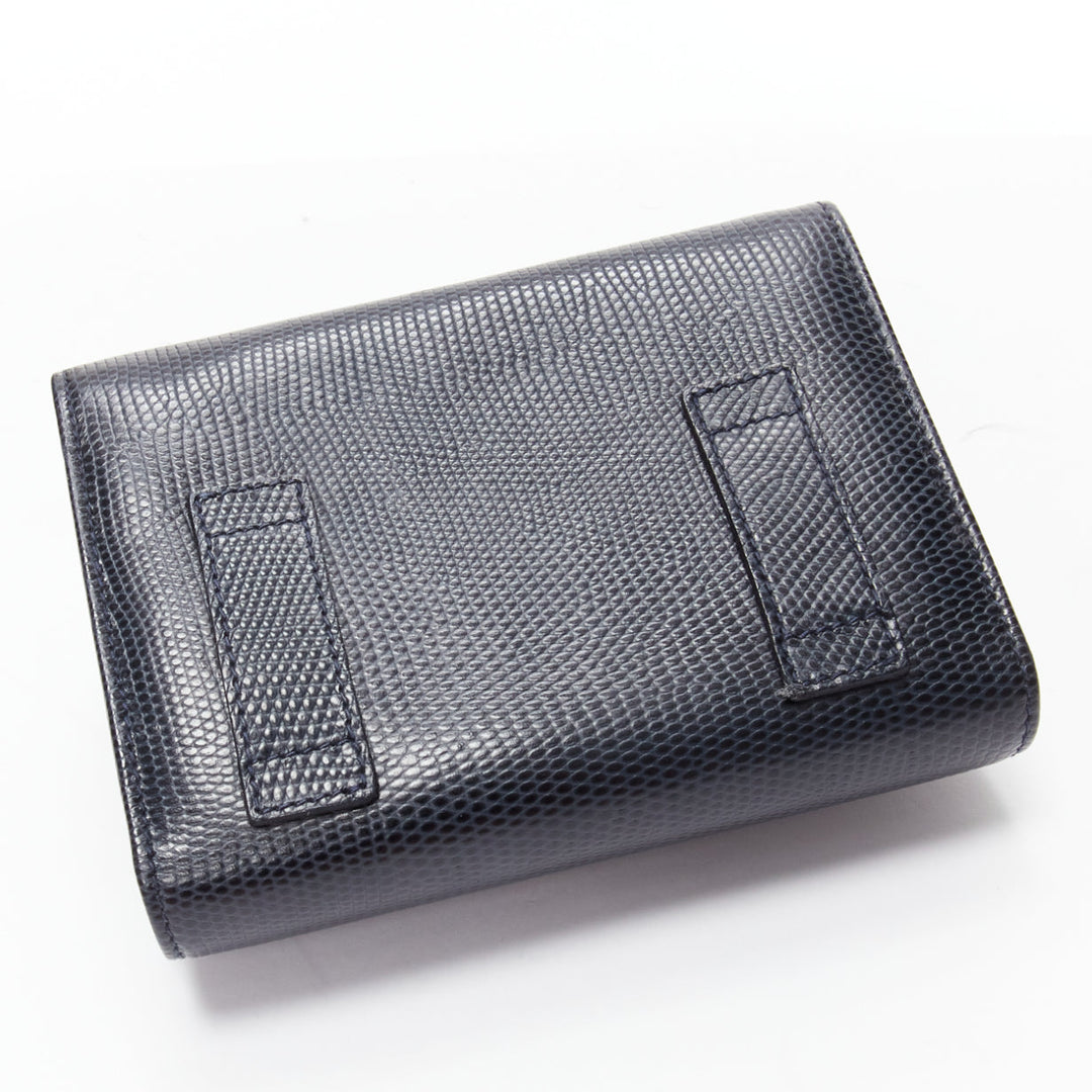 SALVATORE FERRAGAMO Vara Bow black scaled leather gold chain shoulder waist bag