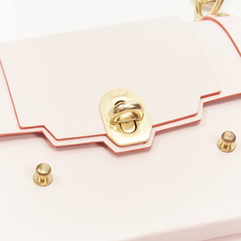 NIELS PEERAER Recycle pink Vegetable leather top handle half moon bag