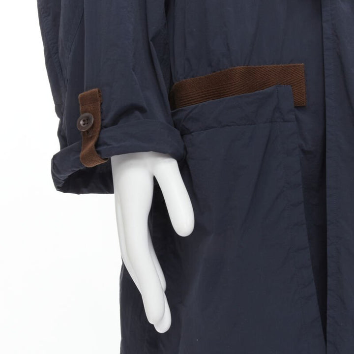 KOLOR navy blue rope wood toggle button anorak parka jacket JP2 M
