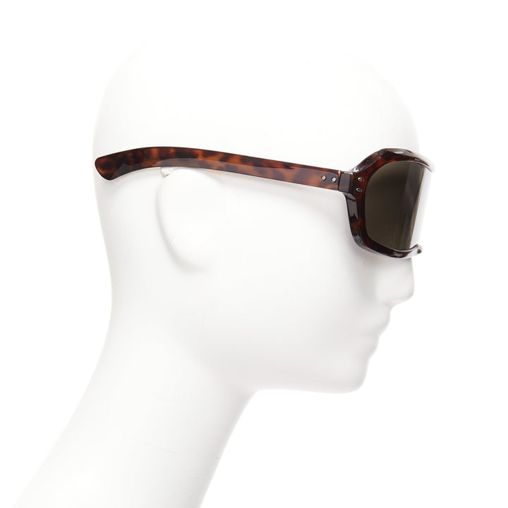 rare MAISON MARTIN MARGIELA Incognito brown tortoise shield visor sunglasses