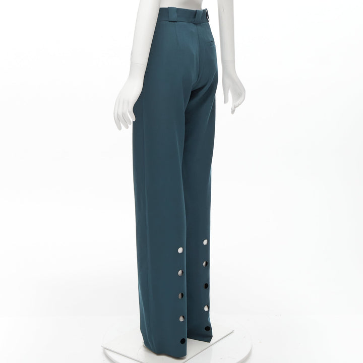 VETEMENTS Demna 2019 dark green cut out hole high waisted pants S