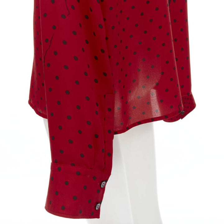 HAIDEr ACKERMANN 2018 red black polka dot print relaxed oversized shirt FR40 M
