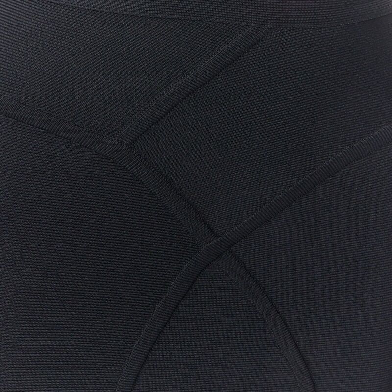 HERVE LEGER PARIS black body-conscious stretchable piping bandage pencil skirt S