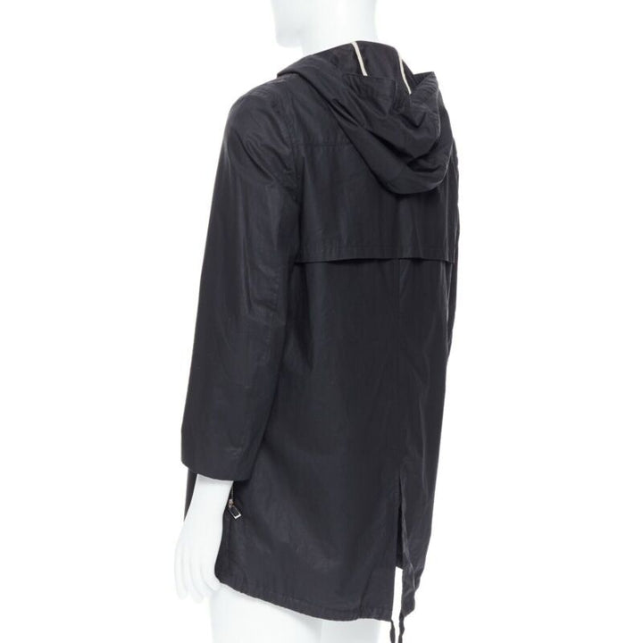DIOR HOMME black hooded utilitarian drawstrings zipper windbreaker jacket