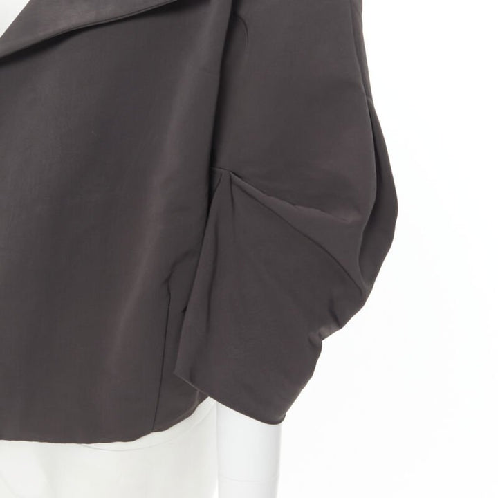 MARNI grey polyester open front pinched sleeve rounded cocoon jacket IT44