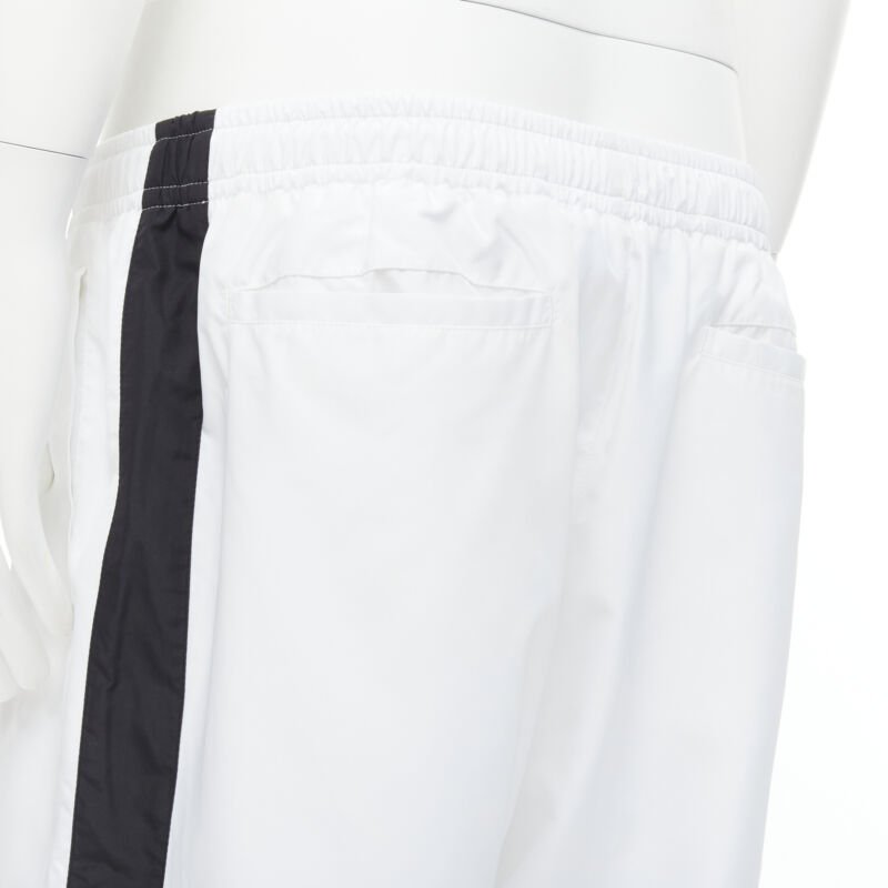 VERSACE Barocco Acanthus black gold baroque white nylon track pants IT54 XXL
