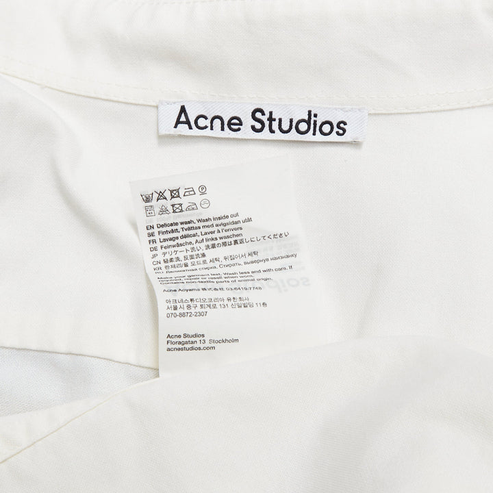 ACNE STUDIOS cream cotton cocoon silhouette AS embroidered shirt FR50 L