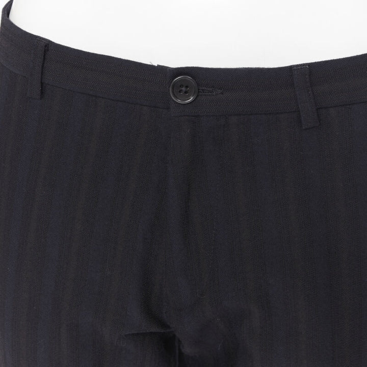 LANVIN ALBER ELBAZ mohair wool black satin side trimmed tuxedo trousers FR44