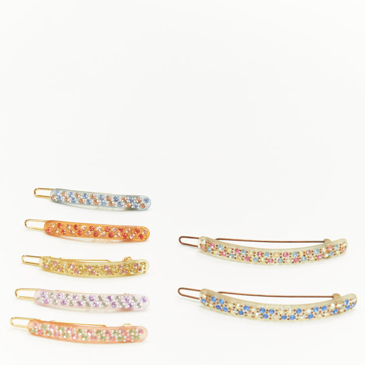 CHIC & MODE Alexandre Zouari colourful crystal embelished skinny bar clip X7