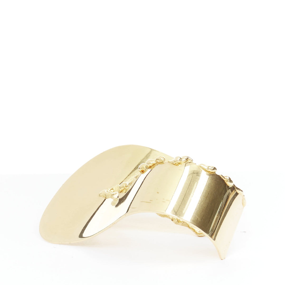 rare OLD CELINE Phoebe Philo Runway Devoured gold tear statement bangle cuff S