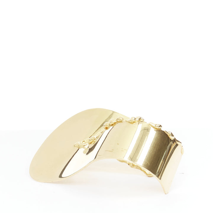 rare OLD CELINE Phoebe Philo Runway Devoured gold tear statement bangle cuff S