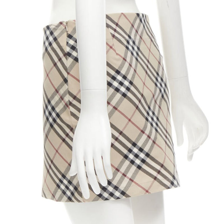 BURBERRY LONDON House Check brown signature mini skirt UK6 US4 S