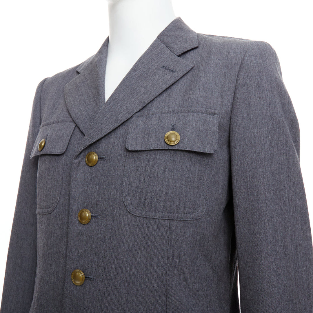 COMME DES GARCONS Homme Plus 2014 grey pink contrast back military jacket M