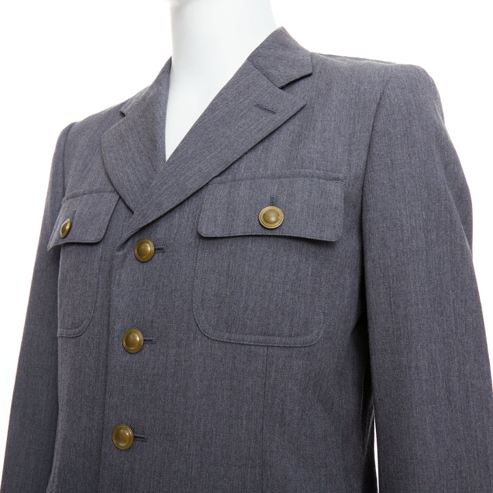 COMME DES GARCONS Homme Plus 2014 grey pink contrast back military jacket M
