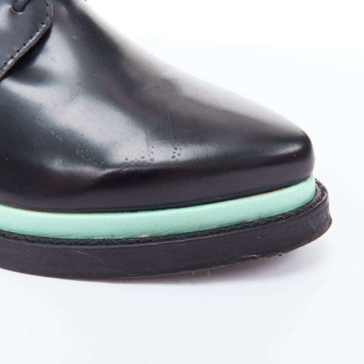 ACNE STUDIOS Lark mint blue midsole lace up minimal block shoes  EU38