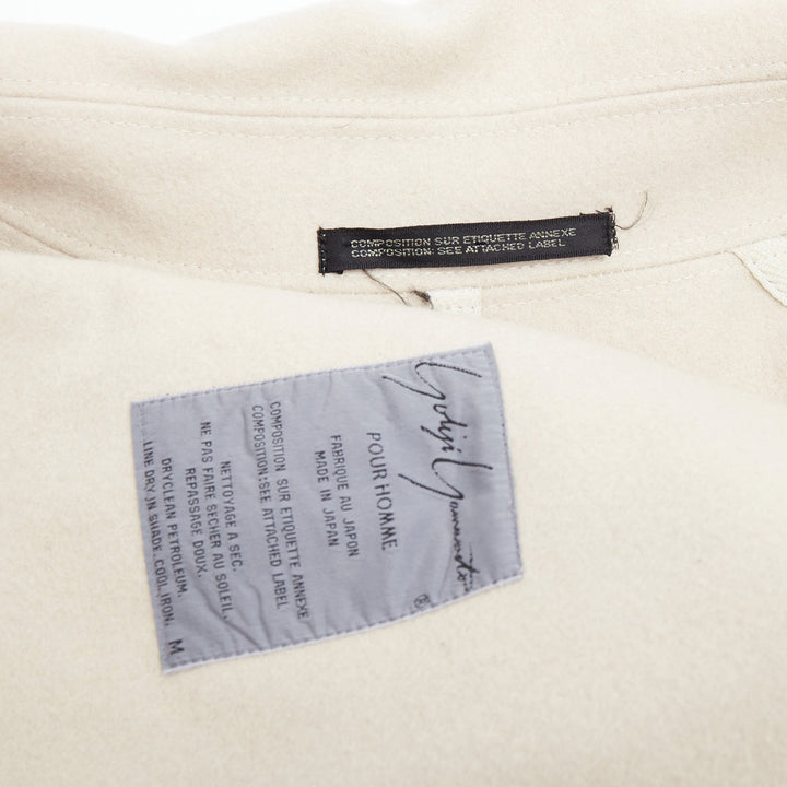 YOHJI YAMAMOTO stone grey wooly pocketed zip up boxy coat M