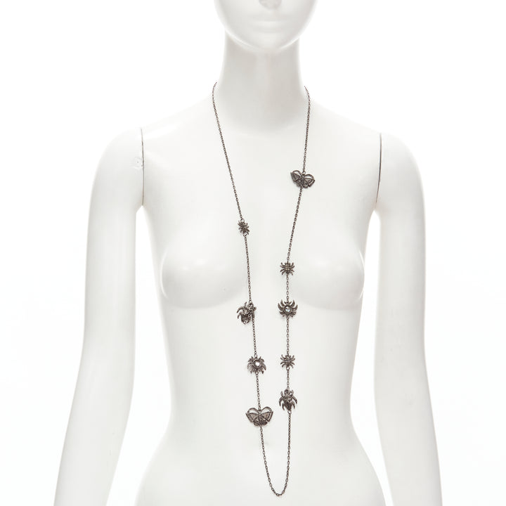 PATCH NYC gunmetal spider bell anchor coin chain charm necklace bracelet