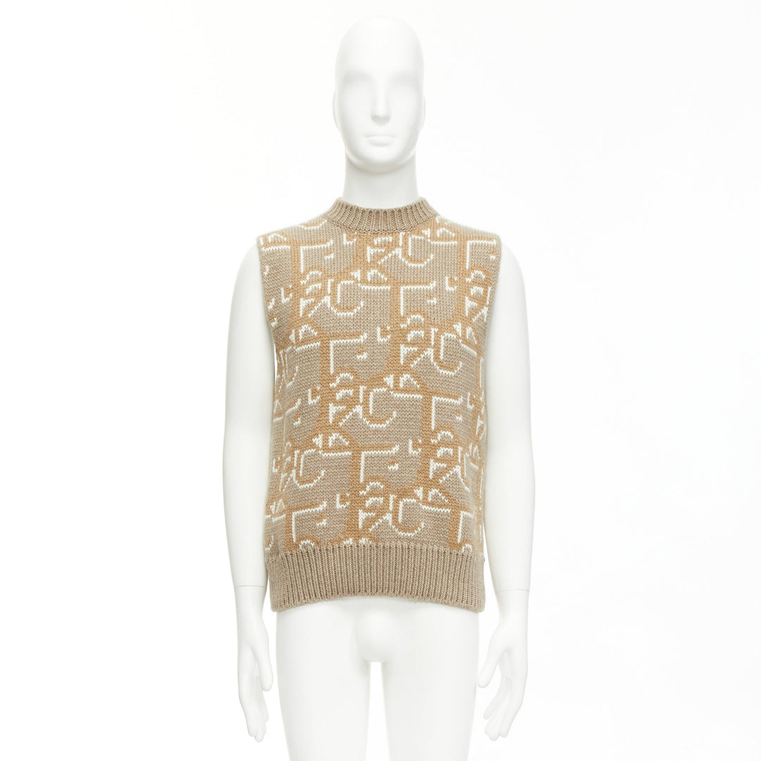 DIOR 2022 Travis Scott Cactus Jack 100% cashmere monogram sweater vest XXS