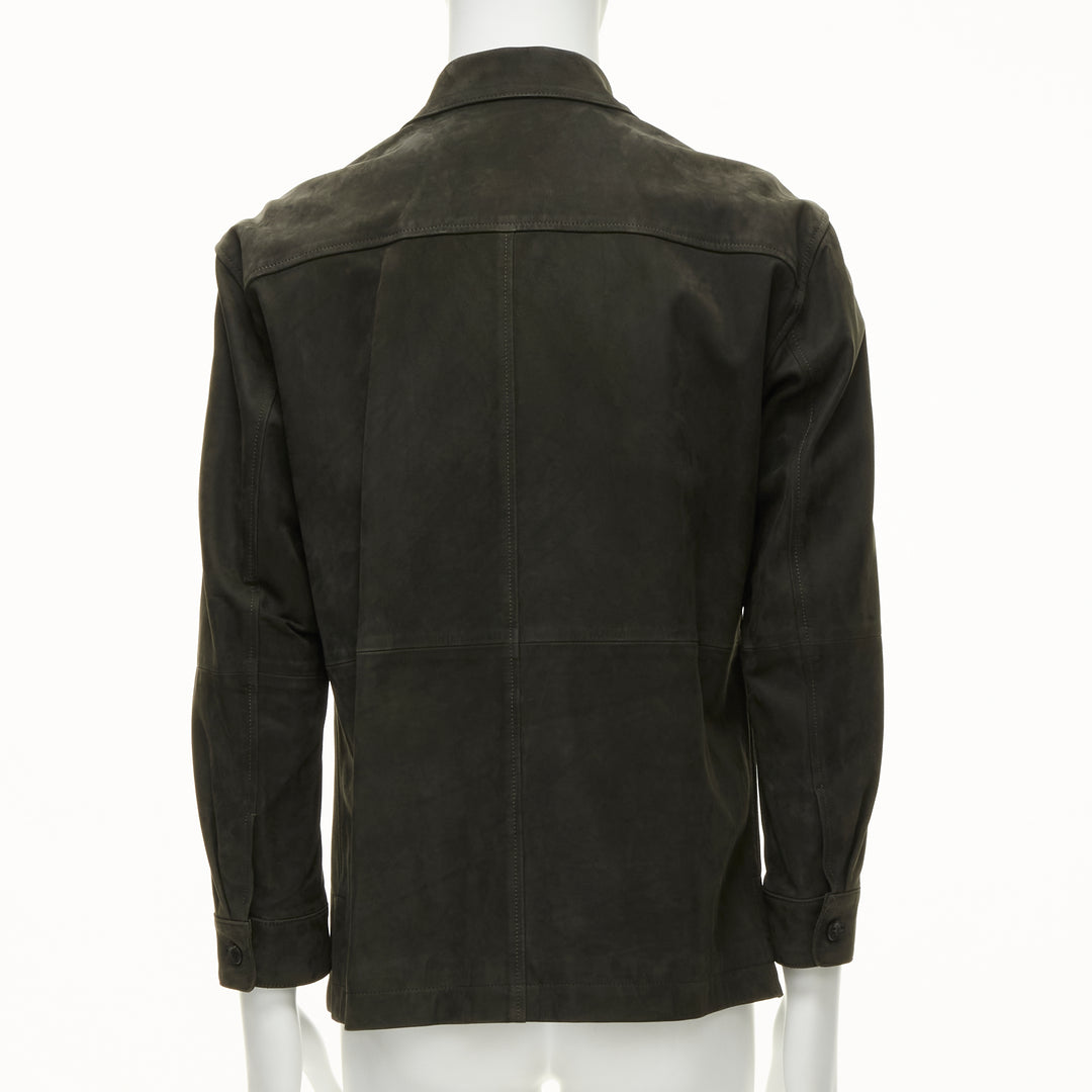 ISSEY MIYAKE WHITE LABEL grey cowhide suede leather overshirt jacket JP1 S
