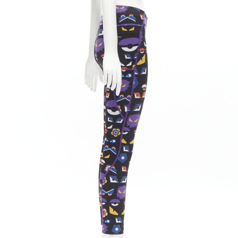 FNEDI Monster Bug Eye black graphic print Activewear leggings