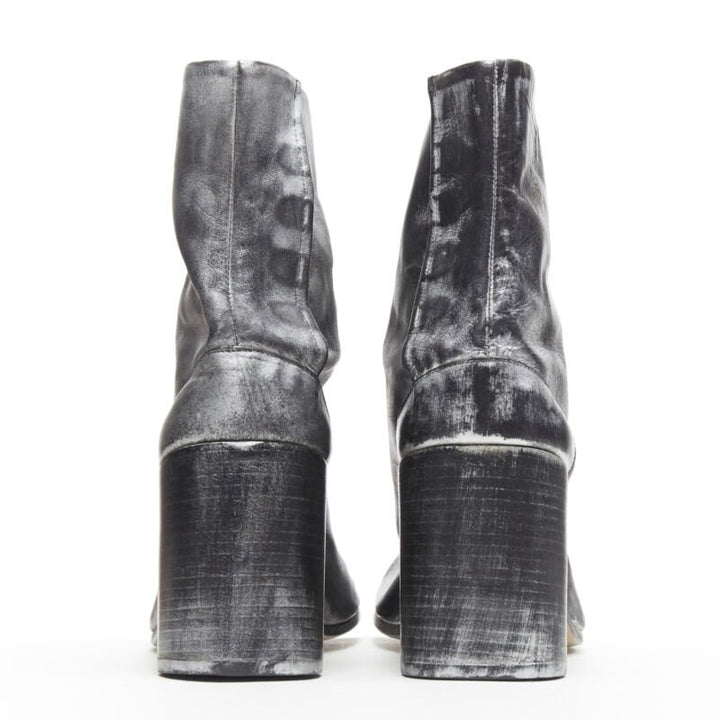 MARTIN MARGIELA 1990's Vintage black silver handpainted tabi boot EU39