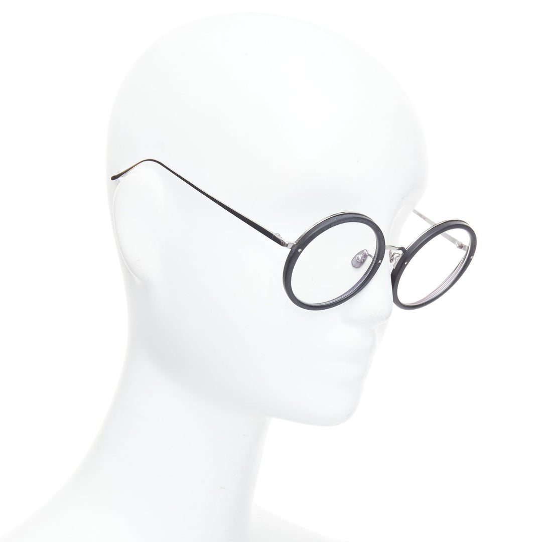 LINDA FARROW LFL239/21 black matte acetate round optical glasses