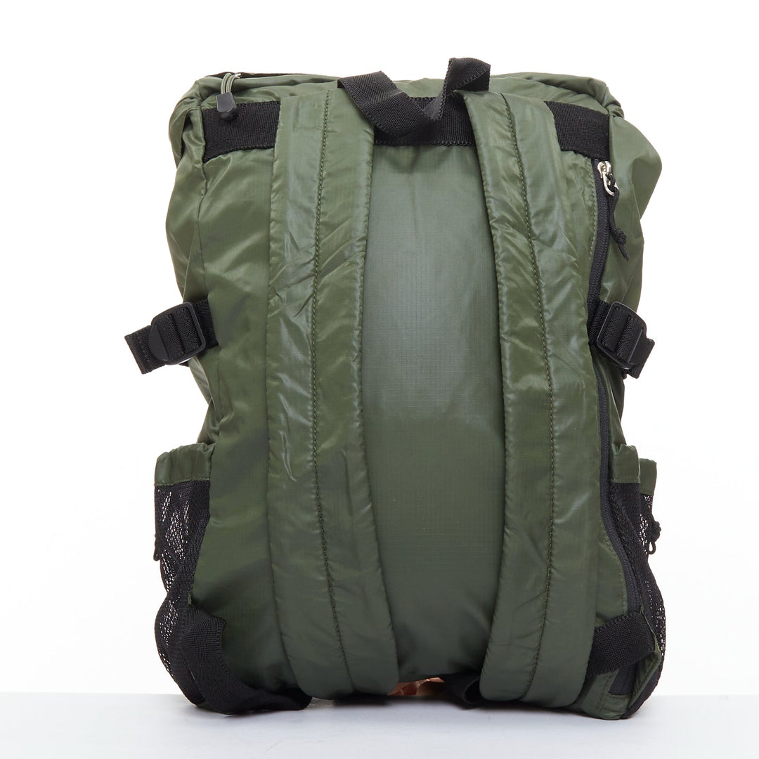 ZUCCA green nylon black plastic buckles strapped cargo flap backpack