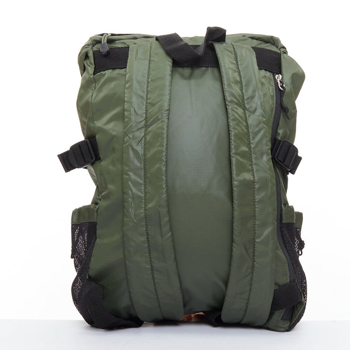 ZUCCA green nylon black plastic buckles strapped cargo flap backpack