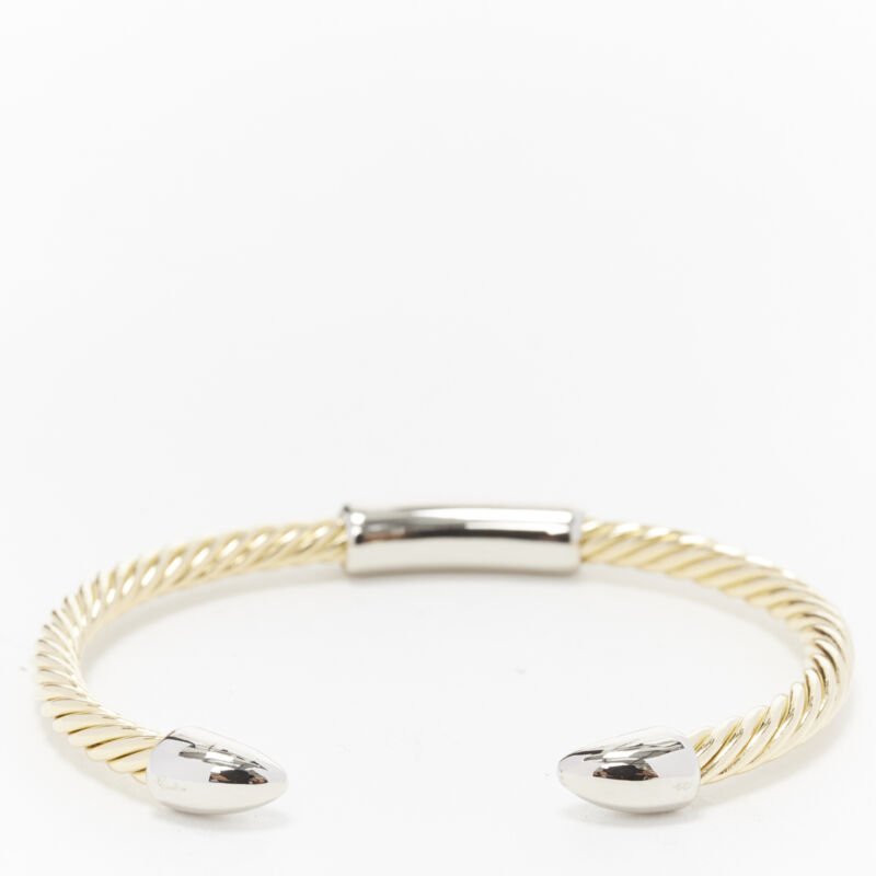 vintage BVLGARI JEWELLERY 18k yellow gold white gold stud twist bangle cuff