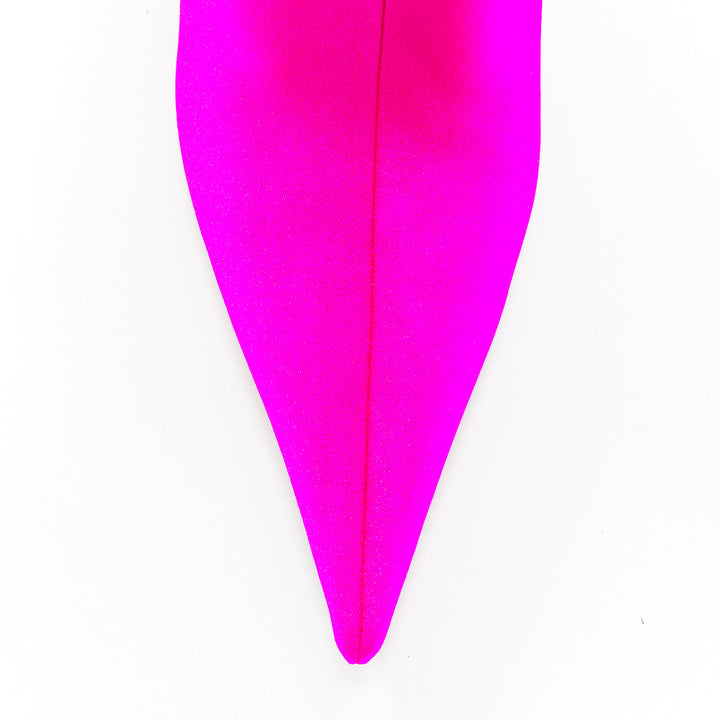 BALENCIAGA Knife neon pink lycra pointed sock boots EU38 Kim Kardashian