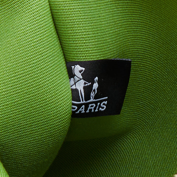 rare HERMES Herbag A Dos Vert Criquet green black canvas palladium backpack