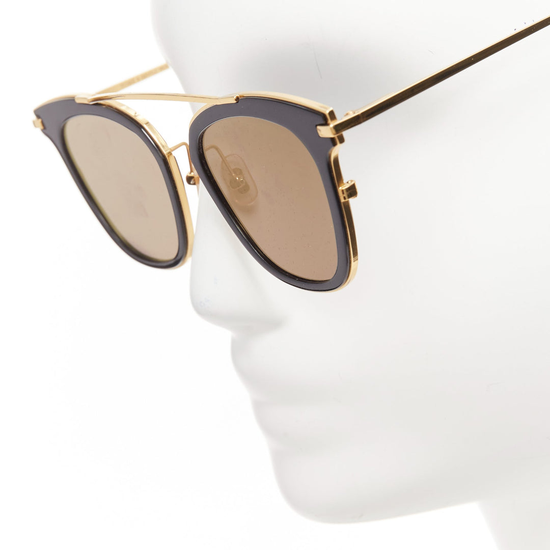 GENTLE MONSTER TOME Supernature gold black cateye reflective purple sunglasses