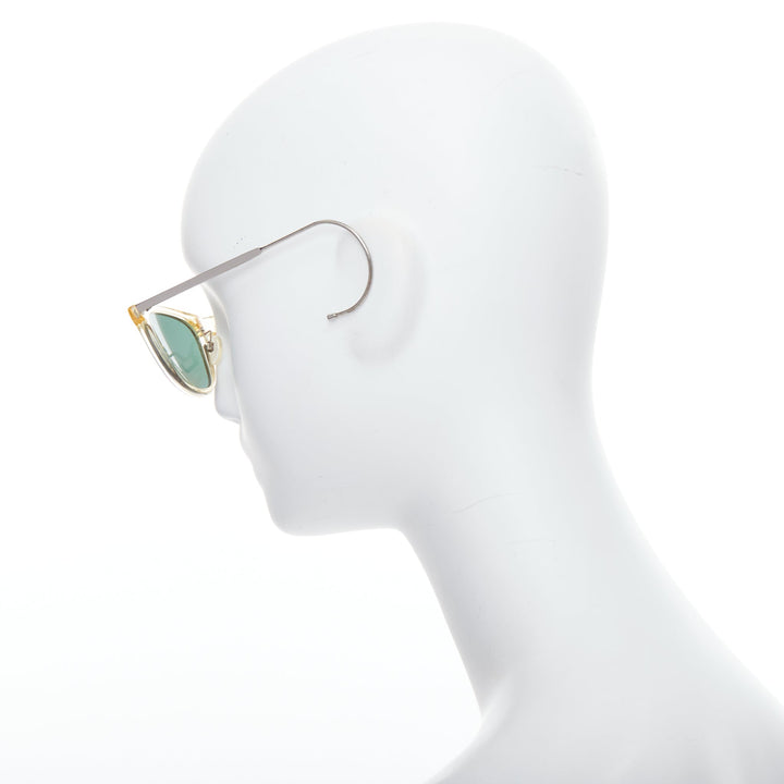 MAISON MARGIELA MMM06LBR clear plastic frame silver cable temple sunglasses