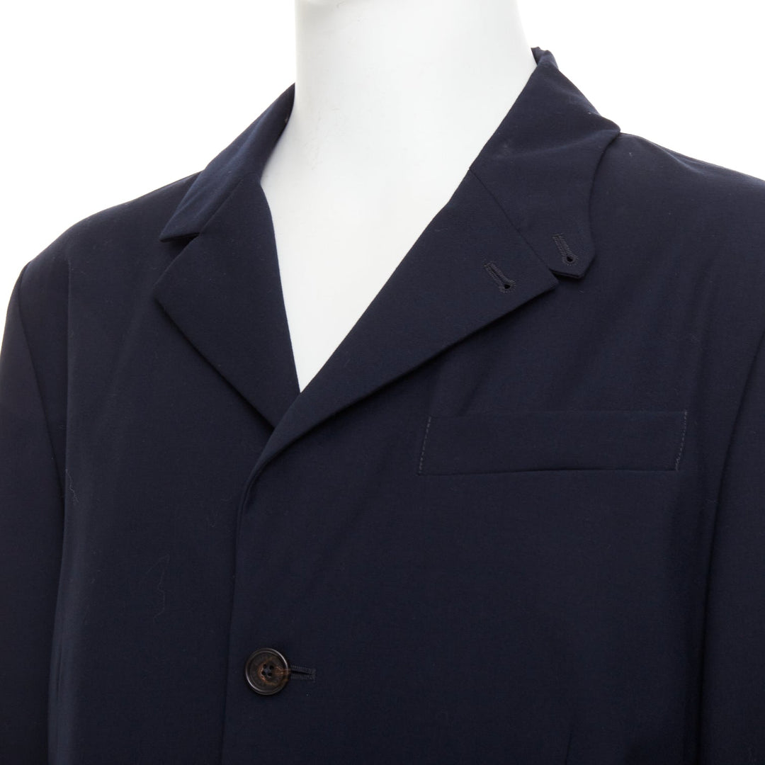 RALPH LAUREN Purple Label navy twill 3 flap pockets double vent coat XL