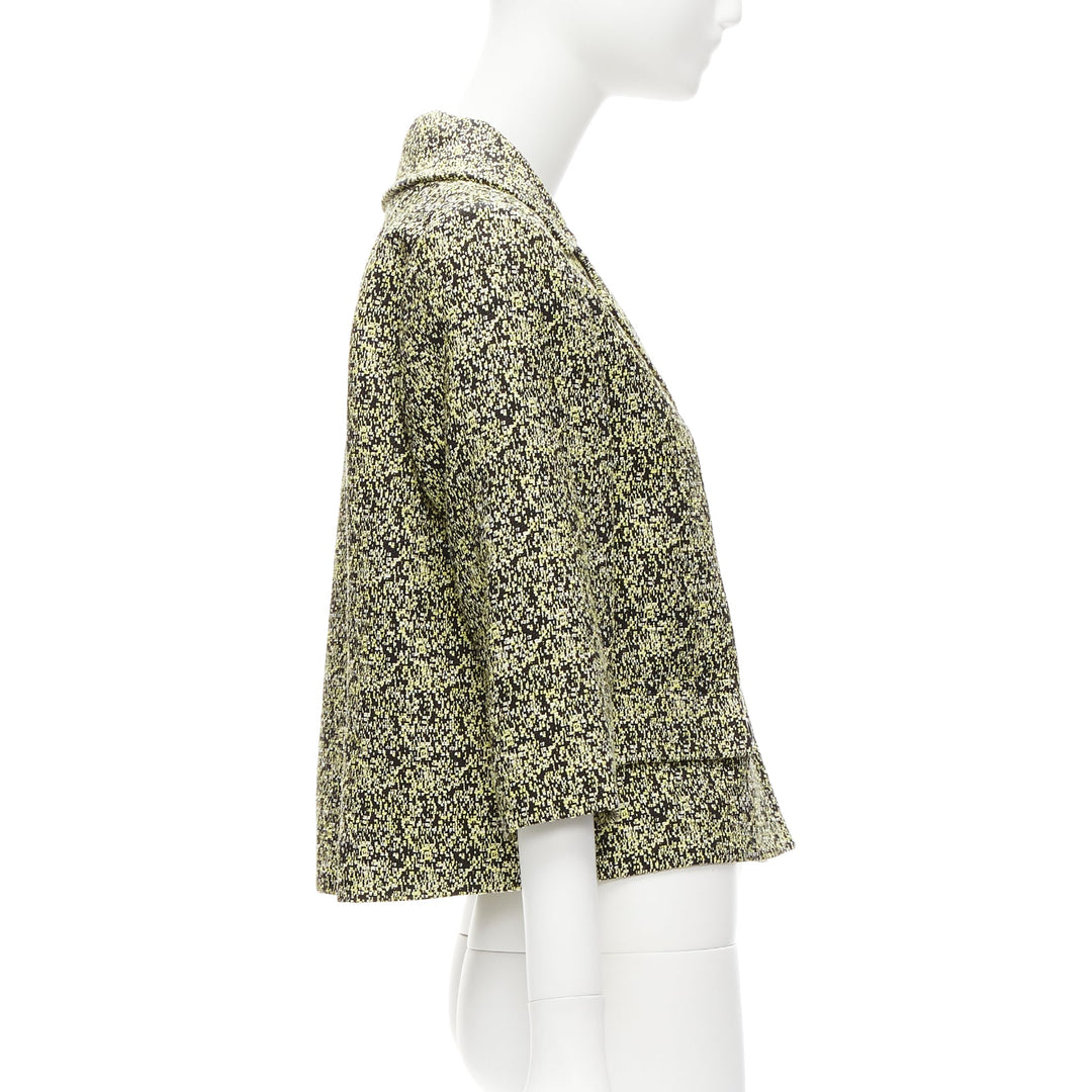MARNI 2014 yellow speckle jacquard cotton blend cropped jacket IT38 XS