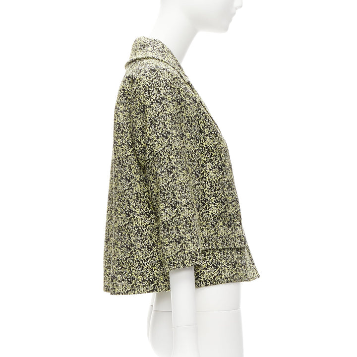 MARNI 2014 yellow speckle jacquard cotton blend cropped jacket IT38 XS