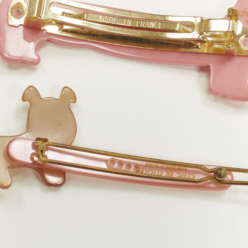 CHIC & MODE Alexandre Zouari LOT OF 5 dogs crystal acrylic hair clip tie