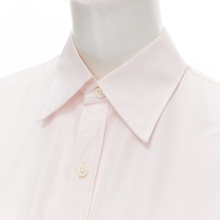 BALENCIAGA 2016 pink button pinched collar oversized shirt FR38 S