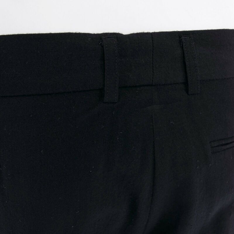HAIDER ACKERMANN black fleece wool slim leg casual trousers pants FR36 32"